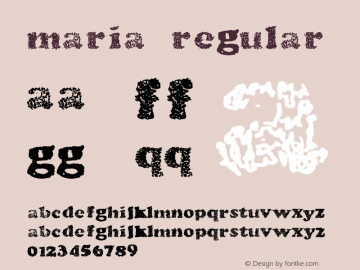 MARIA Regular Version 1.000;PS 001.000;hotconv 1.0.70;makeotf.lib2.5.58329 Font Sample