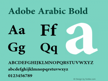 Adobe Arabic Bold Version 1.12 build 001图片样张