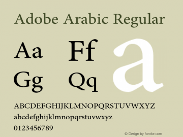 Adobe Arabic Regular Version 1.016图片样张