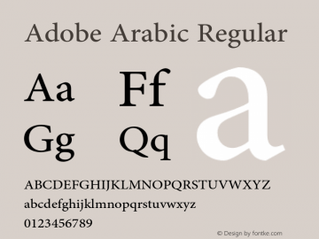 Adobe Arabic Regular Version 1.017图片样张
