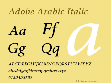 Adobe Arabic Italic Version 2.007图片样张