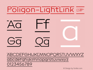 ☞Poligon Light Link Version 1.000;PS 001.000;hotconv 1.0.88;makeotf.lib2.5.64775; ttfautohint (v1.5);com.myfonts.easy.letter-omega.poligon.light-link.wfkit2.version.5hS9图片样张