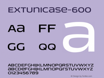 ☞EXTUnicase-600 1.001; ttfautohint (v1.3);com.myfonts.easy.kevin-thrasher.ext-unicase.600.wfkit2.version.3SHP图片样张