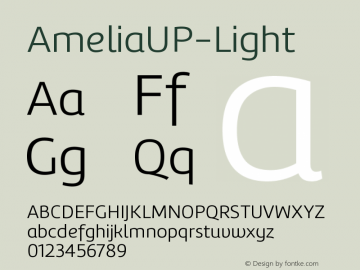 ☞AmeliaUP-Light Version 001.001; ttfautohint (v1.5);com.myfonts.easy.tipotype.amelia.up-light.wfkit2.version.3X2Z图片样张