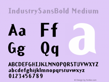 IndustrySansBold Medium Version 001.001图片样张