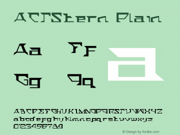 ACTStern Plain Macromedia Fontographer 4.1 11/12/2002 Font Sample