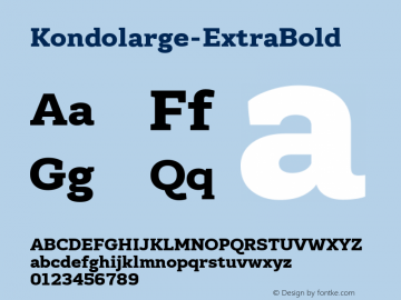 ☞Kondolarge ExtraBold Version 1.001;com.myfonts.easy.typek.kondolarge.extrabold.wfkit2.version.5jJT图片样张