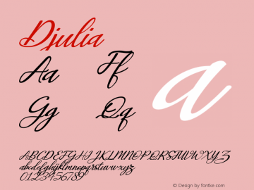 ☞Djulia Version 1.000; ttfautohint (v1.5);com.myfonts.easy.axara-creative.djulia.regular.wfkit2.version.5iwm图片样张