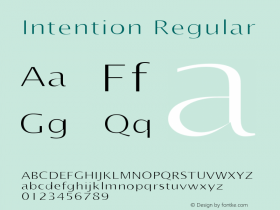 Intention Regular Version 1.00 Font Sample