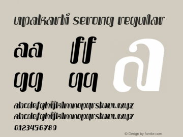 Upakarti Serong Regular Version 001.003 Font Sample