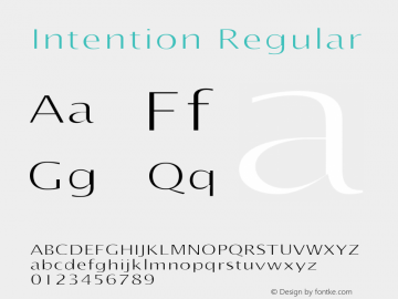 Intention Regular Version 1.000;PS 001.000;hotconv 1.0.38 Font Sample