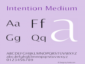 Intention Medium Version 001.000 Font Sample