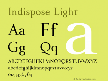 Indispose Light 001.000 Font Sample