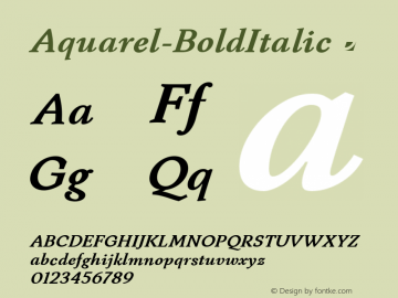 ☞Aquarel-BoldItalic Version 1.002;com.myfonts.easy.jonahfonts.aquarel.bold-italic.wfkit2.version.5kcp图片样张