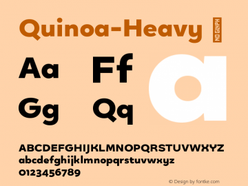 ☞Quinoa Heavy Version 2.002;PS 002.002;hotconv 1.0.88;makeotf.lib2.5.64775; ttfautohint (v1.5);com.myfonts.easy.catharsis-fonts.quinoa.heavy.wfkit2.version.5hfp图片样张