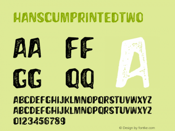 ☞HanscumPrintedTwo Version 1.000; ttfautohint (v1.5);com.myfonts.easy.albatross.hanscum.printed-two.wfkit2.version.5ep3图片样张