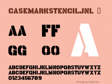 ☞CasemarkStencilJNL Version 1.000 - 2019 initial release; ttfautohint (v1.5);com.myfonts.easy.jnlevine.casemark-stencil.regular.wfkit2.version.5hy1图片样张