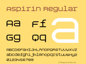 Aspirin Regular 001.000 Font Sample