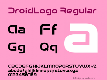 DroidLogo Regular Version 1.00 build 107 Font Sample