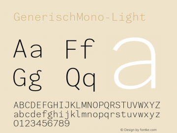 GenerischMono-Light Font,☞Generisch Mono Light Font,Generisch