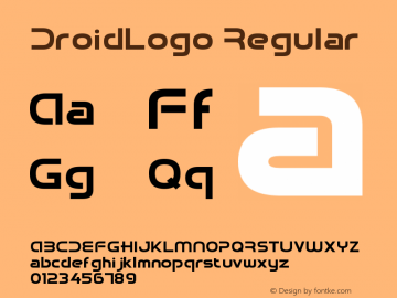 DroidLogo Regular Version 1.00 build 107 Font Sample