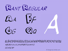 Rant Regular Version 001.000 Font Sample