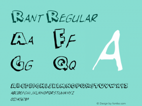 Rant Regular Version 1.000;PS 001.000;hotconv 1.0.38 Font Sample