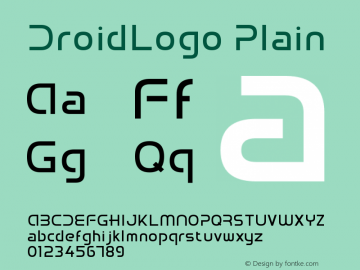 DroidLogo Plain Version 1.00 build 107 Font Sample