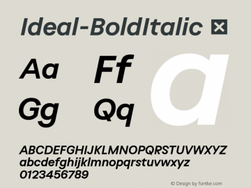 ☞Ideal-BoldItalic Version 1.001;com.myfonts.easy.interfont.ideal.bold-italic.wfkit2.version.5m2H图片样张