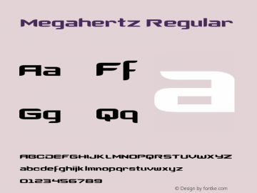 Megahertz Regular Version 1.000;PS 001.000;hotconv 1.0.38 Font Sample