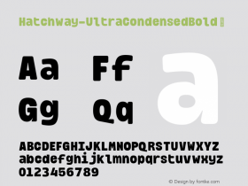 ☞Hatchway Ultra Condensed Bold Version 1.000;hotconv 1.0.109;makeotfexe 2.5.65596;com.myfonts.easy.romulo-gobira.hatchway.ultra-condensed-bold.wfkit2.version.5mfE图片样张