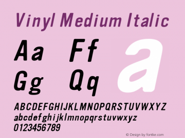 Vinyl Medium Italic 001.000 Font Sample