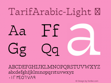 ☞Tarif Arabic Light Version 1.000;hotconv 1.0.109;makeotfexe 2.5.65596;com.myfonts.easy.zetafonts.tarif.arabic-light.wfkit2.version.5neg图片样张