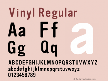 Vinyl Regular Version 001.000 Font Sample