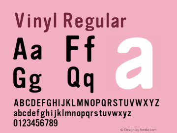 Vinyl Regular Version 1.000;PS 001.000;Core 1.0.38 Font Sample