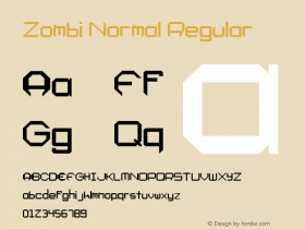 Zombi Normal Regular Version 1.0 Font Sample