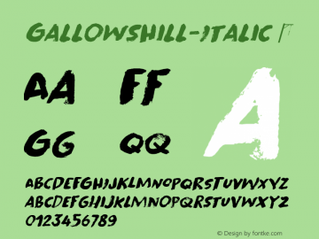 ☞Gallows Hill Italic Version 1.000; ttfautohint (v1.5);com.myfonts.easy.hanoded.gallows-hill.italic.wfkit2.version.5nkw图片样张