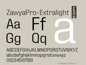 ☞Zawya Pro Extra light Version 1.000;hotconv 1.0.109;makeotfexe 2.5.65596;com.myfonts.easy.protype.zawya-pro.extra-light.wfkit2.version.5nFr图片样张