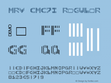 MRV CMC7I Regular V3.0.0.0 Font Sample