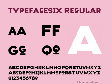 TypefaceSix Regular 001.001 Font Sample