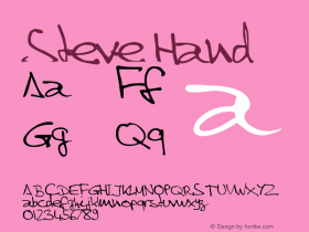 Steve Hand 1.0 Sat Mar 15 12:17:39 1997 Font Sample