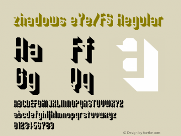 zhadows eYe/FS Regular Version 1.0 Font Sample