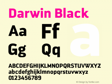 Darwin Black Version 1.000 Font Sample