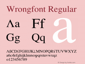 Wrongfont Regular 001.000 Font Sample