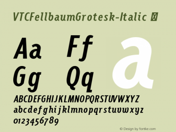 ☞VTCFellbaumGrotesk-Italic Version 001.001 ; ttfautohint (v1.5);com.myfonts.easy.vintagetype.vtc-fellbaum-grotesk.italic.wfkit2.version.5rgQ图片样张