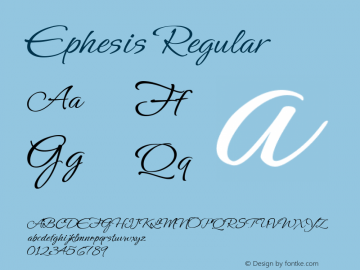 Ephesis Regular Macromedia Fontographer 4.1.5 12/21/03图片样张
