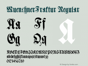 MuenchnerFraktur Regular OTF 1.000;PS 001.000;Core 1.0.29 Font Sample