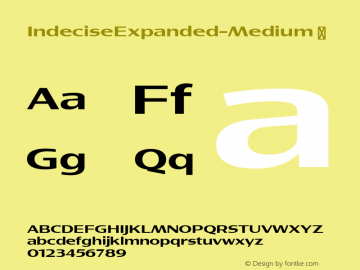 ☞Indecise Expanded Medium Version 1.000;hotconv 1.0.109;makeotfexe 2.5.65596;com.myfonts.easy.tipo-pepel.indecise.expanded-medium.wfkit2.version.5rro图片样张