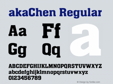 akaChen Regular OTF 1.000;PS 001.000;Core 1.0.34图片样张