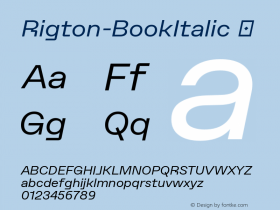 ☞Rigton Book Italic Version 1.000;hotconv 1.0.109;makeotfexe 2.5.65596;com.myfonts.easy.boyanurd.rigton.book-italic.wfkit2.version.5rTD图片样张